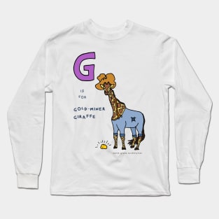 G is for gold-miner giraffe Long Sleeve T-Shirt